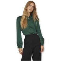 vila blusa noos ellette satin shirt ls - pineneedle para mujer