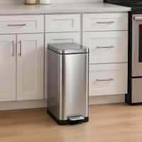 cubo de basura de cocina de reciclaje plata  50l