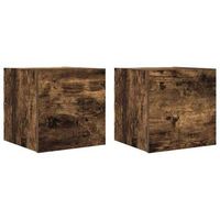 muebles para tv de pared 2 uds roble ahumado 305x30x30 cm vidaxl
