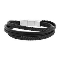 pulsera multifila de policuero negra grabable