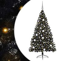 arbol de navidad artificial preiluminado negro 180 cm pvc vidaxl