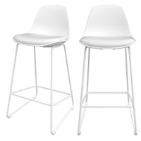 set de 2 taburetes para isla de cocina blancos 65 cm