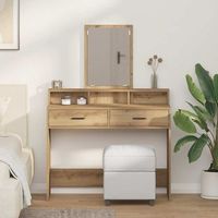 vidaxl mesa tocador roble artisan 100 x 41 x 140 cm