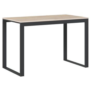 Mesa De Escritorio | Escritorio De Despacho | Escritorio De Madera De Ingeniería Negro Y Roble 110x60x73 Cm