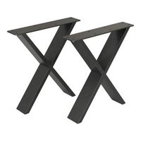 juego de 2 patas de banco maribo en forma de x 42 x 40 x 6 cm negro mate encasa