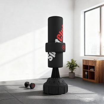 Saco De Boxeo De Pie Sportnow Acero Plástico, 57x57x175 Cm, Negro