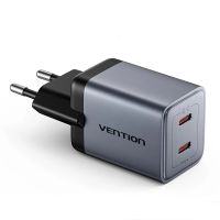 gan tech cargador usb pd de 45w y 2 puertos de ventiondual usb-c pd30 qc30 pps fcp afc apple24a adaptador de carga