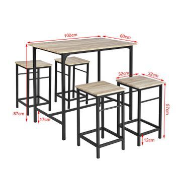 Set De 4 Taburetes Y 1 Mesa