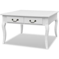 mesa de cafe - mesa de centro con 4 cajones blanco