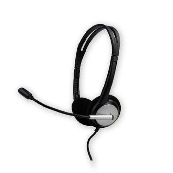 Auriculares MCL CSQ-M/USB con cable USB para oficina y centro de llamadas negro plata