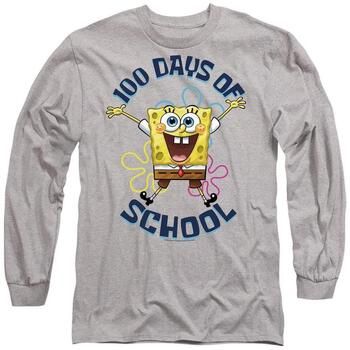 Spongebob Squarepants Camiseta manga larga 100 Days Of School para mujer