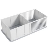 pawhut wurfbox para cachorros con almohadilla facil de limpiar madera 166x80x50 cm blanco   aosom espana