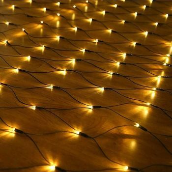 Red De Pesca Decoración Iluminación Exterior, Keeda 3m X 2m 200 Led Iluminación De Células Solares, 8 Modos De Luz Para Árbol De Navidad, Arbustos,