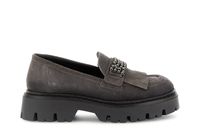 mocasin de mujer con flecos y complemento de ante asphalt