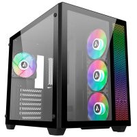 abysm gaming danube sava mid tower argb cristal templado usb-c negra