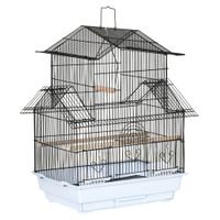 pawhut jaula para pajaros de acero pajarera con bandeja extraible y 2 comederos pinzones periquitos 505x41x63 cm blanco  aosom espana
