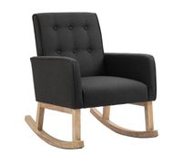 silla mecedora dream tapizada en tela gris oscuro 77x63x90 cm