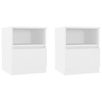 mesitas de noche 2 uds madera contrachapada blanco 40x40x50 cm vidaxl