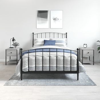 Pack 2 Uds Mesitas De Noche | Mesilla De Noche Madera Ingeniería Gris Sonoma 34x35,5x45 Cm Cfw352428