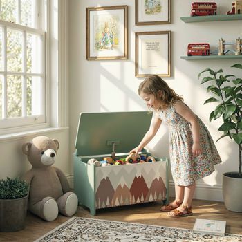 Cajas De Almacenamiento Infantil Con Estampado De Osos Verde Zonekiz