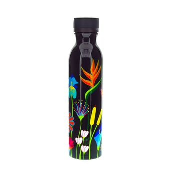 Botella termo 75 cl  negro silicona  28 x  6.8 cm x 7 cm