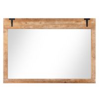 costway espejo de pared con marco de madera abeto espejo de 100x70cm montaje vertical y horizontal decorativo para dormitorio salon natural