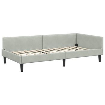 Estructura De Cama Esquinera Manual Gris Claro 80 X 200 Cm