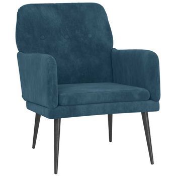Sillón De Salón | Silla | Sillón De Terciopelo Azul 62x79x79 Cm