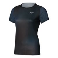 mizuno core graphic camiseta de running mujeres - negro azul