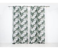 visillo translucido palma con motivo tropical palma - blanco - 140x260