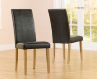 albany black faux leather dining chairs - black