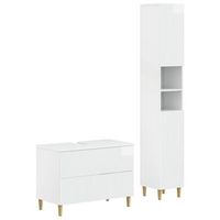 juego de gabinete de bano de 2 piezas arnhem blanco brillante vidaxl