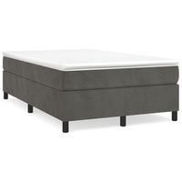 cama doble  cama box spring  cama para adultos con colchon terciopelo gris oscuro 120x200 cm