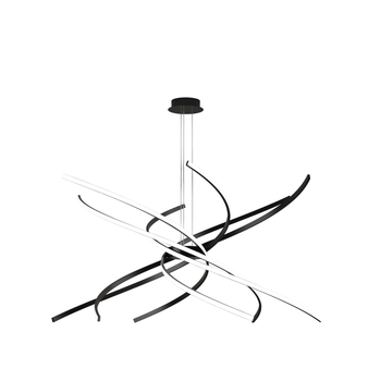 Lámpara De Araña Led Moderna Tornado, 88 W, 5950 Lm, Color Negro, Luz Blanca Natural, Lámpara Colgante.