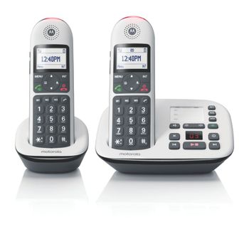 Motorola Voice CD50 –  PACK Teléfono fijo inalámbrico fácil de usar con teclas grandes, audio amplificado y marcación rápida