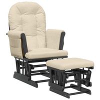 sillon de salon  silla  sillon de lactancia con taburete tela blanco crema