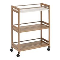 come aparador de 3 niveles w30cm efecto madera y marmol