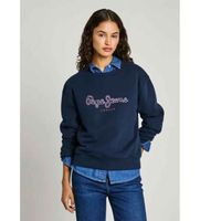 pepe jeans para mujer pl581460 sudadera frida marino m casual algodon sostenible