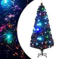 arbol de navidad preiluminado con soporte y led fibra optica 180 cm vidaxl