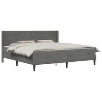 estructura de cama con colchon gris oscuro 200 x 200 cm vidaxl