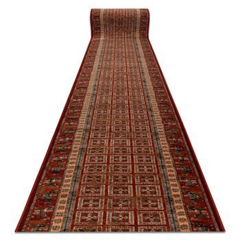 Alfombra De Pasillo Lana Kashqai 4301/300 Oriental, Marco Terracota /  67x530 Cm