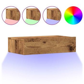 Muebles Tv Con Luces Led 2 Uds Madera Envejecida 60x35x15,5 Cm Vidaxl