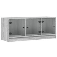 mueble de tv con puertas de vidrio gris sonoma 102x37x42 cm vidaxl