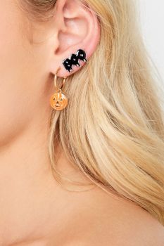 Juego 2 Pares De Pendientes Halloween Calabaza