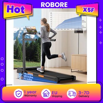 Caminadora Plegable ROBORE X5F con Inclinación del 14%, Motor Silencioso de 2.5HP, Velocidad Máxima de 10 km/h, Carga de 150 kg, Pantalla LED y Control Remoto