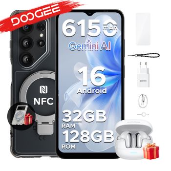 Teléfono Inteligente Android DOOGEE Note56X Pro Edición VIP, Pantalla de 16 Pulgadas, Batería de 6150 mAh, 32 GB de RAM (4 + 28), 128 GB de ROM, Compatible con Google Pay