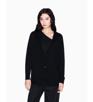 A|X Armani Exchange para mujer. XW001879AF11956UC001 Cárdigan Relaxed negro (S), Casual, Lana