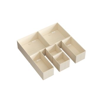 Organizador Cajones Divisores Cajas Plegables Tela no Tejida para Calcetines, Beige Arena / Juego de 6