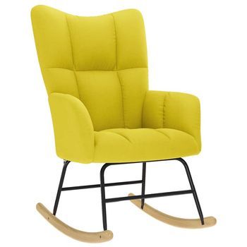 Silla Mecedora De Tela Amarillo Clara Vidaxl