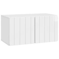 mueble de tv de pared 595 x 31 x 30 cm blanco brillante vidaxl